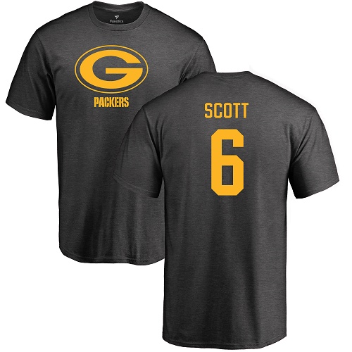 Green Bay Packers Ash #6 Scott J K One Color Nike NFL T Shirt